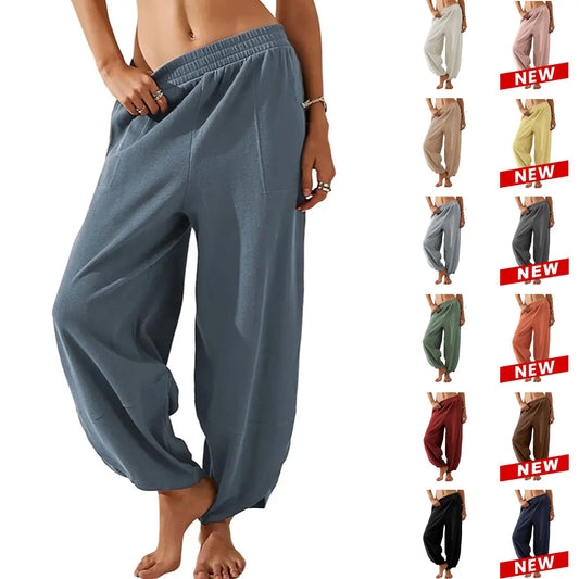 Chicbeautyy Women's Baggy Wideleg Pants with Pockets