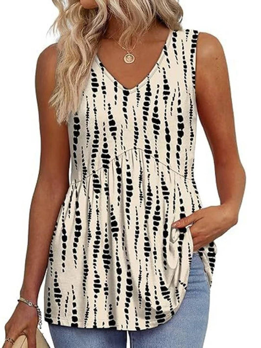 Women Dressy Sleeveless V Neck Babydoll Tank Tops(Buy 3 Free Shipping)