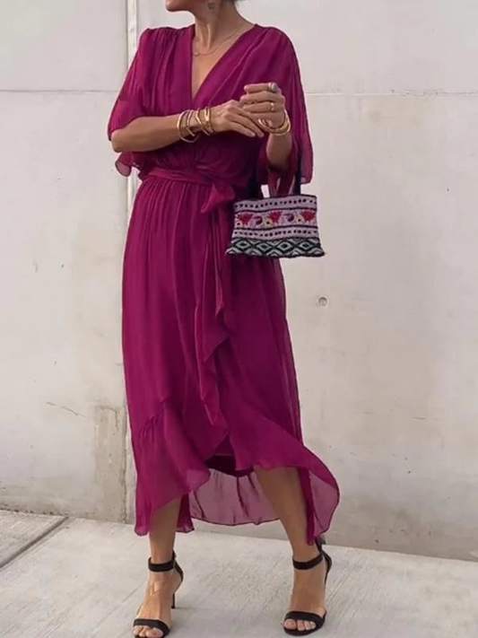 🔥 Last Day 49% OFF 🔥 Stylish And Elegant V-Neck Chiffon Dress