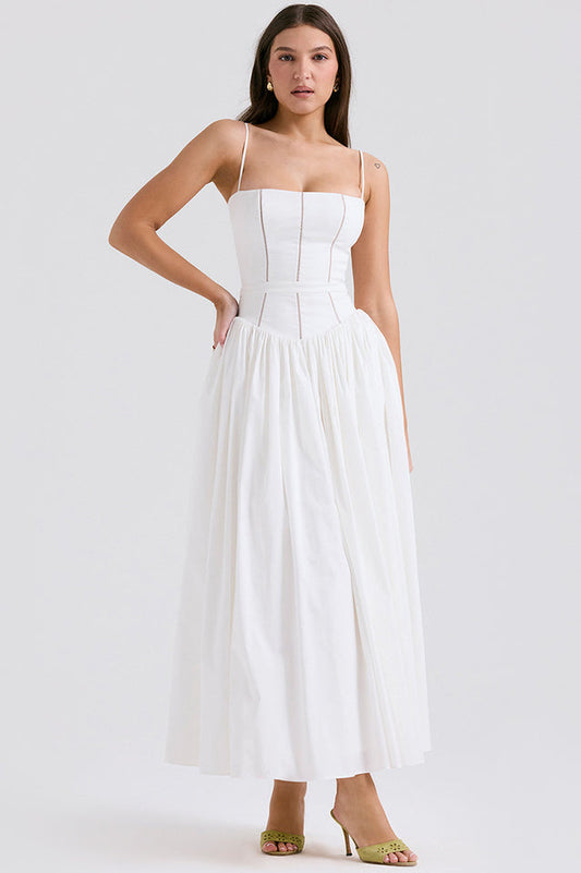 Chicbeautyy White Cotton Sundress