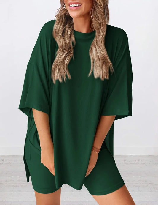 Women's Oversized Tee and Biker Set (Buy 2 Free Shipping)
