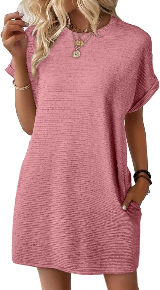 Limtempa rabato🔥Malpeza Somera Mallongmanika Robo por Virinoj kun Poŝoj (AĈETU 2 SENPAGA SENDADO)