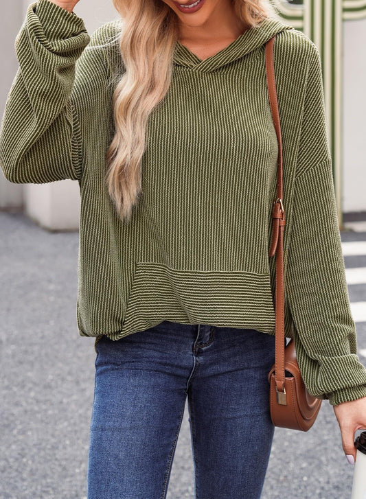 Chicbeautyy✨Women's Ribbed Knit Pullover Hoodie (Buy 2 Free Shipping)