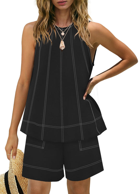 Chicbeautyy Limited time sale🔥 Women's Oversized Sleeveless Tank top and Shorts Sets with Pockets(buy 2 free shipping)