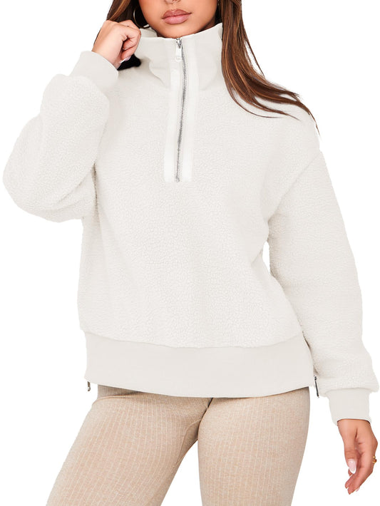 ChicBeautyy 2025 New Women's Half Zip Fleece Sweatshirt(buy 2 free shipping)