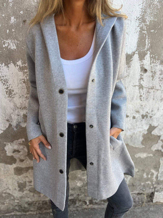 Chic Beautyy Casual Single Breasted Hooded Jacket