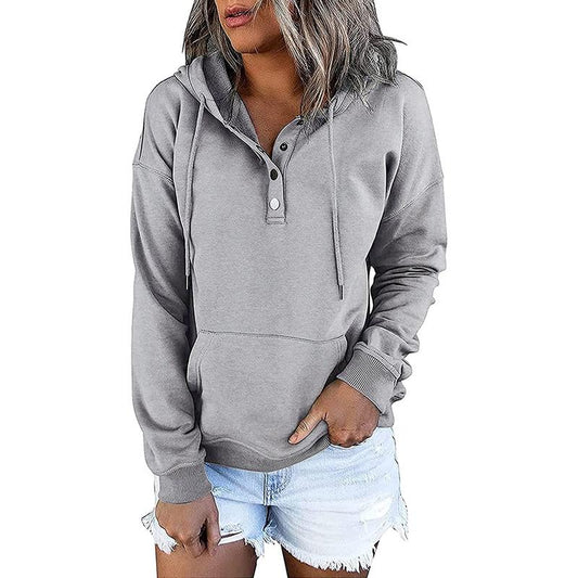 Chic Beautyy Women's Casual Colorblock Button Down Pullover Tie Dye Hoodies Tops