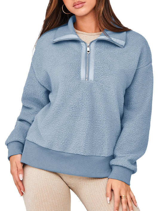 ChicBeautyy 2025 New Women's Half Zip Fleece Sweatshirt(buy 2 free shipping)