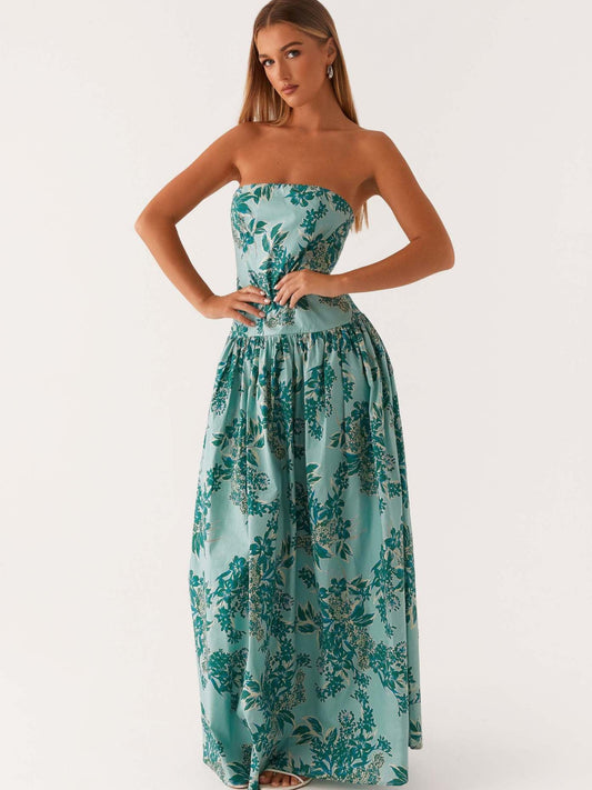 Women's Puff Sleeve Floral Boho Maxi Dress (Buy 2 Free Shipping)