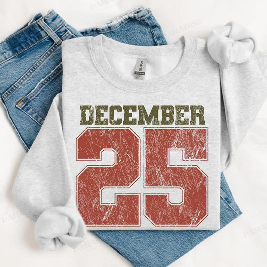 Chicbeautyy December 25 Retro Christmas Crewneck Sweatshirt (Buy 2 Free Shipping)