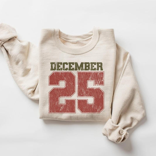 Chicbeautyy December 25 Retro Christmas Crewneck Sweatshirt (Buy 2 Free Shipping)