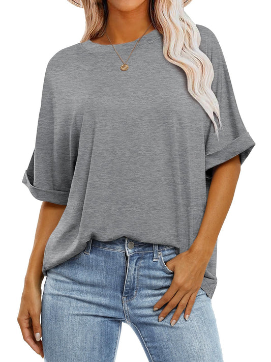 ⏰Hot Sale-Women's Oversized Basic Crew Neck Casual T-Shirt(Buy 2 Free Shipping)