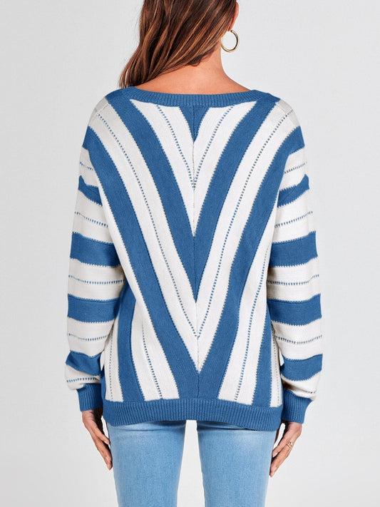 Chic Beautyy Autumn Striped Color Block Knitted Sweater (BUY 2 10% OFF)