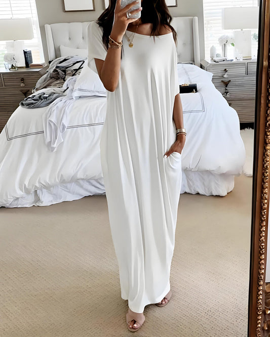 Chicbeautyy Off-Shoulder Batwing Sleeve Maxi Dress