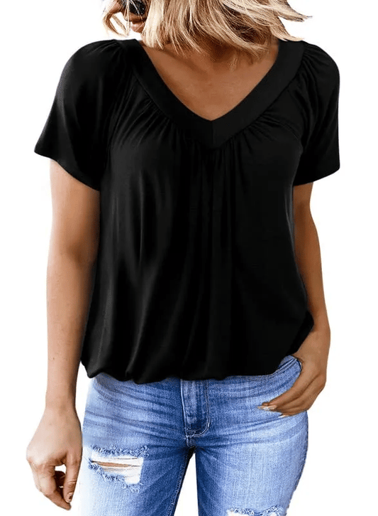 Chicbeautyy ✨Women's Casual Short Sleeve V Neck Basic T-shirts