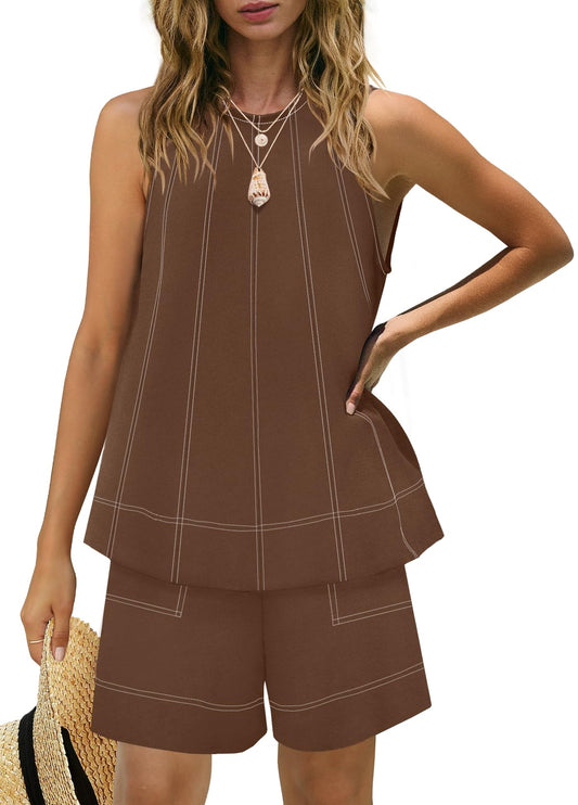 Chicbeautyy Limited time sale🔥 Women's Oversized Sleeveless Tank top and Shorts Sets with Pockets(buy 2 free shipping)