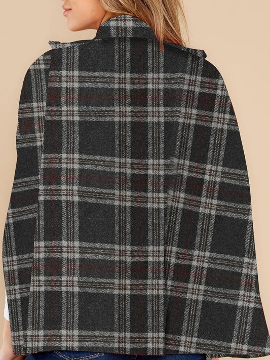 Chibeautyy Women's Plaid Winter Cape Coat(Buy 2 Free Shipping)