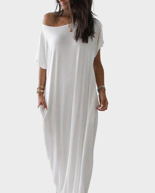 Chicbeautyy Off-Shoulder Batwing Sleeve Maxi Dress