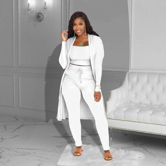 Women's Fashion Solid Three-piece Suit