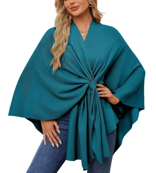 ChicBeautyy Autumn Women's Elegant Shawl Wraps Soft Open Front Poncho Sweater（Buy 2 Free shipping））