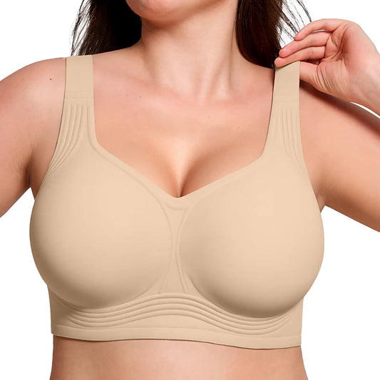 Chicbeautyy Women's Wireless Lace Back Seamless Comfort Bra