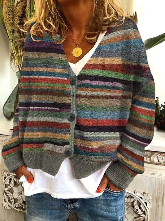 Chic Beautyy Elegant Print Long Sleeve Sweater