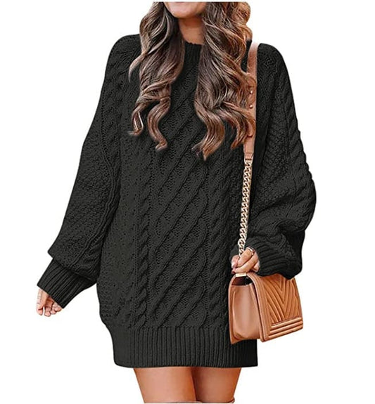 ChicBeautyy Oversized Cable Knit Sweater Dresses