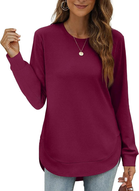 ⏰ChicBeautyy Hot Sale-Women's Sweatshirt Crewneck Curved Hem