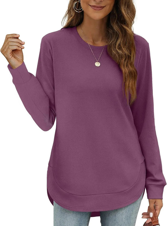 ⏰ChicBeautyy Hot Sale-Women's Sweatshirt Crewneck Curved Hem