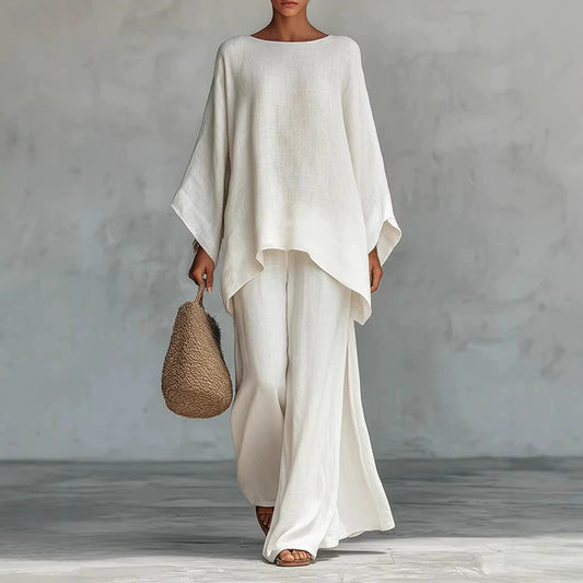Chicbeautyy Women's Comfy Linen Blend Flowy Two-piece Set