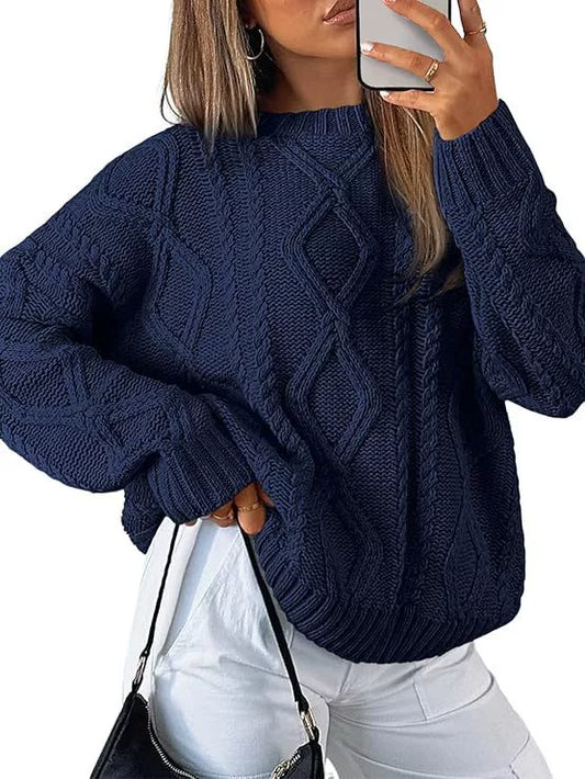 Chicbeautyy Fall  Womens Crop Cable-Knit Sweater