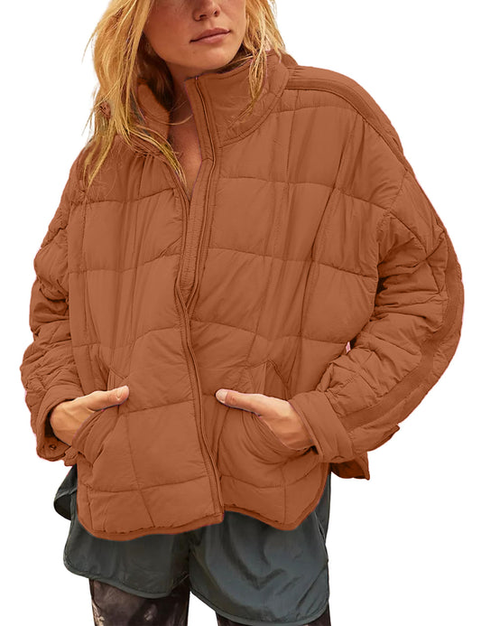 ⏰ChicBeautyy Hot Sale-Women's Oversized Splice Quilted Lightweight Puffer Jacket Padded Coat With Pockets (Buy 2 Free Shipping)