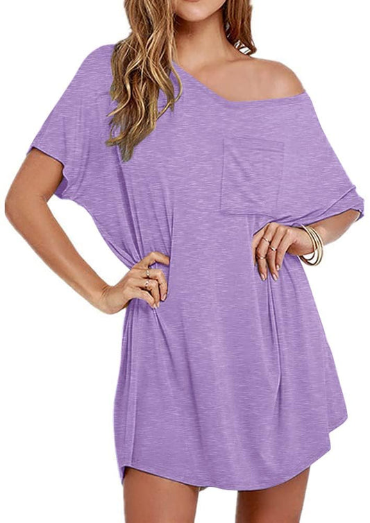 Womens Boyfriend Style T-shirt Lounge Dress(BUY 2 FREE SHIPPING)