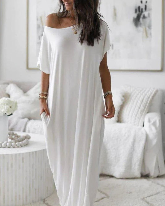 Chicbeautyy Off-Shoulder Batwing Sleeve Maxi Dress