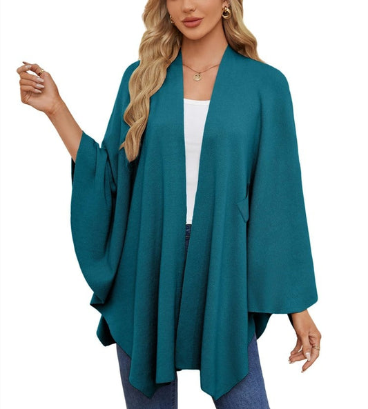 ChicBeautyy Autumn Women's Elegant Shawl Wraps Soft Open Front Poncho Sweater（Buy 2 Free shipping））