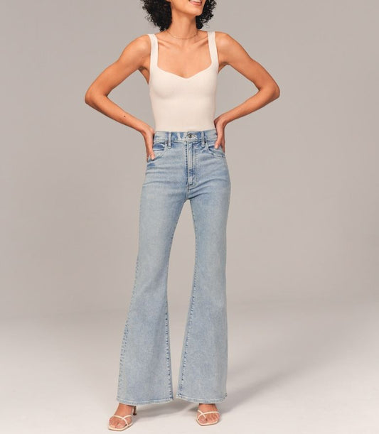 Chicbeautyy Ultra High Rise Stretch Flare Jean(Buy 2 Free Shipping)