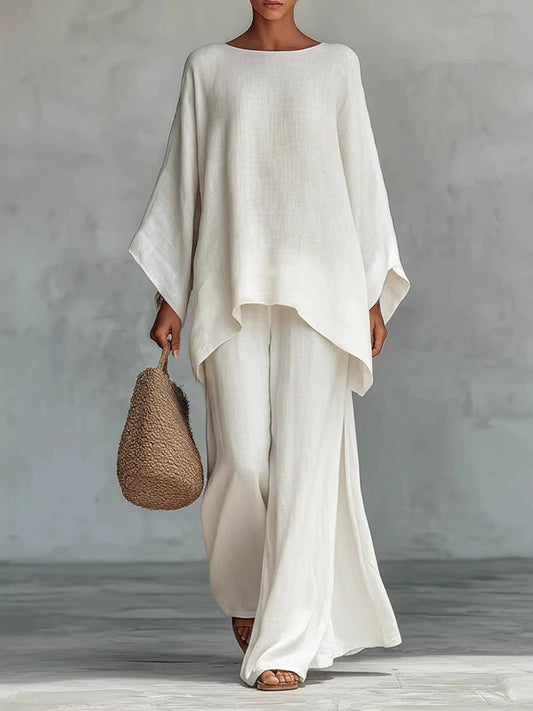 Chicbeautyy Women's Comfy Linen Blend Flowy Two-piece Set